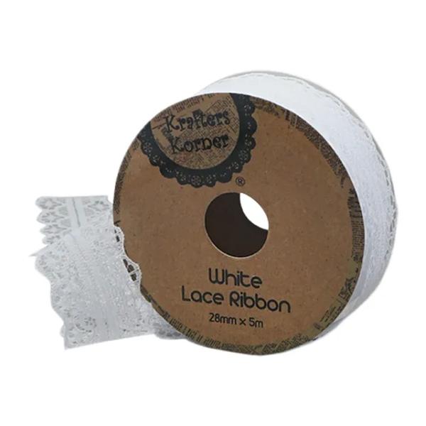 White Lace Ribbon - 2.8cm x 500cm