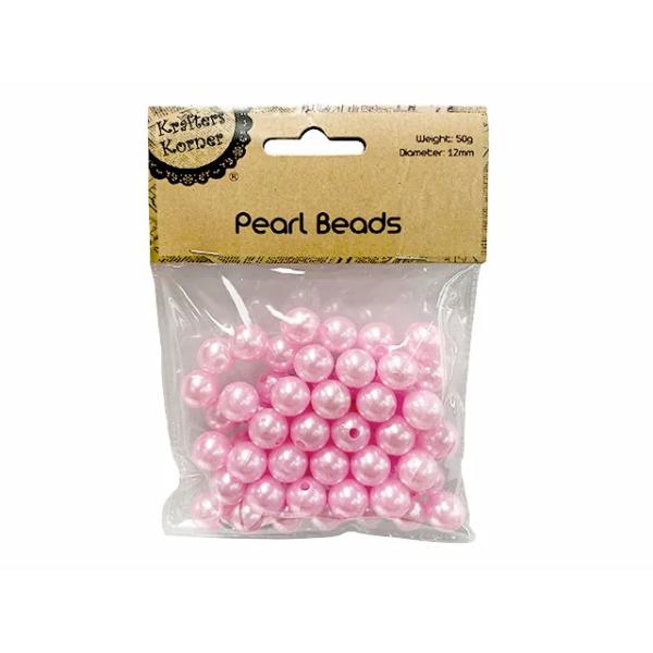 Pink 50g Pearl Beads - 1.2cm