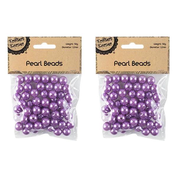 Lavender 50g Pearl Beads - 1.2cm