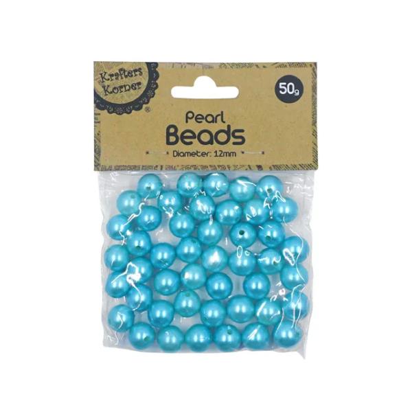 Blue 50g Pearl Beads - 1.2cm