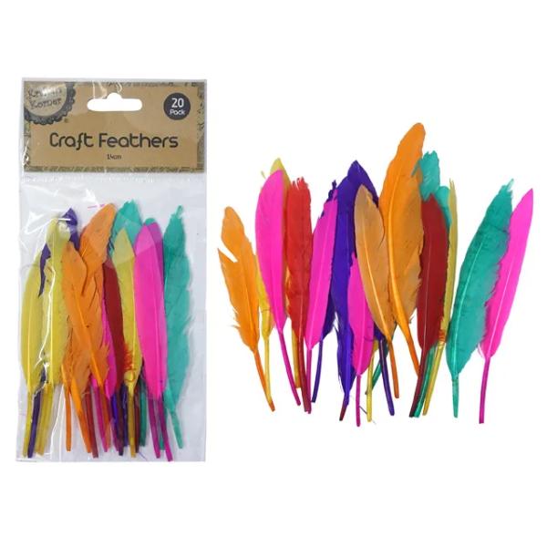 20 Pack Craft Feathers - 14cm