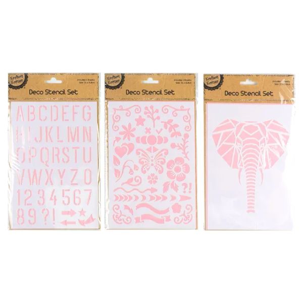 4 Pack Deco Stencils