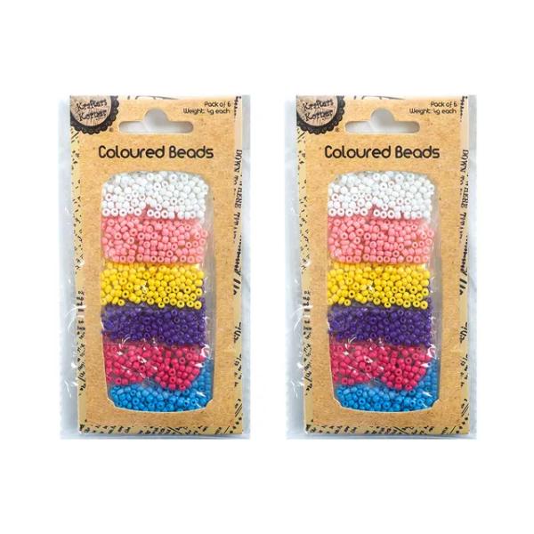 6 Assorted Colour Beads - 0.4cm