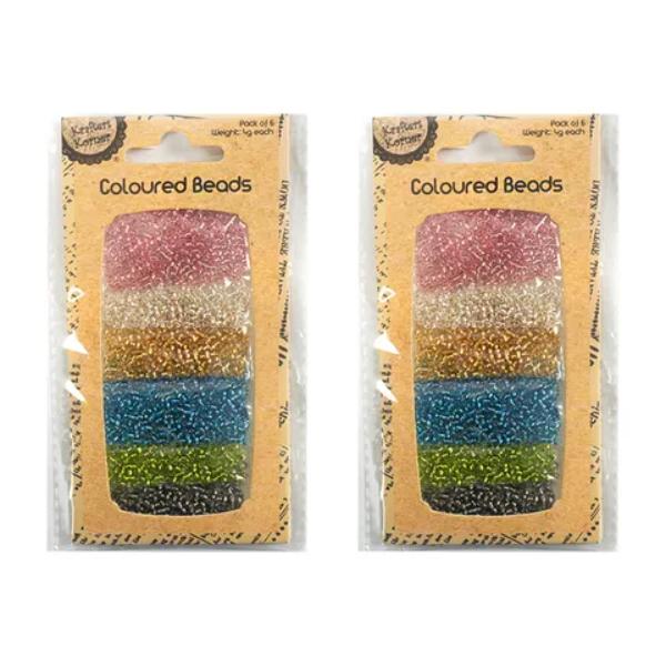 6 Assorted Colour Beads Set - 2mm