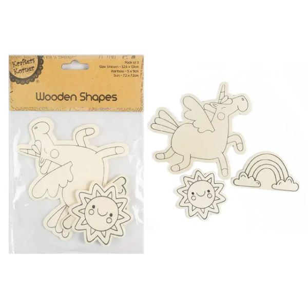 3 Pack Wooden Shapes