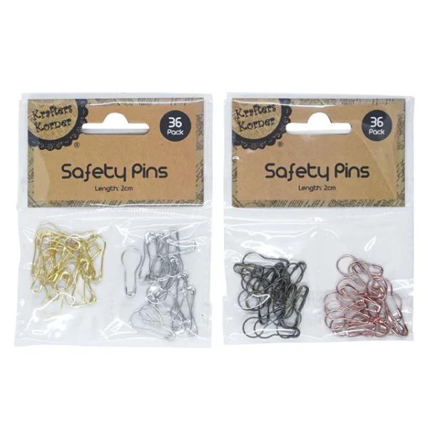 36 Pack Safety Pins - 2cm