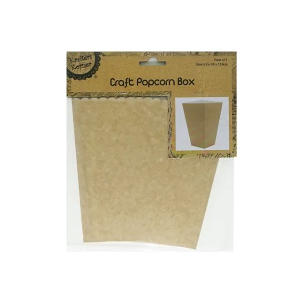 3 Pack Craft Popcorn Boxes - 9cm x 15.9cm x 6.3cm