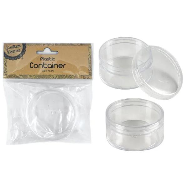 Round Clear Reusable Container Pot - 3.6cm x 7.1cm | The Base Warehouse