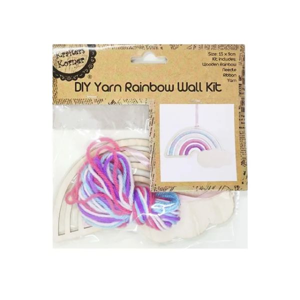 DIY Yarn Rainbow Wall Kit - 15cm x 9cm