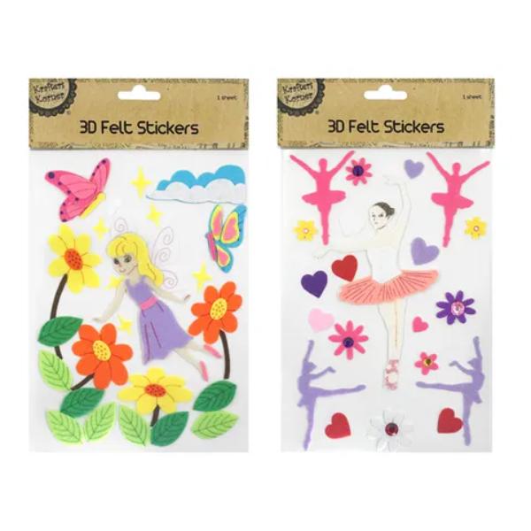 3D Girls Felt Stickers