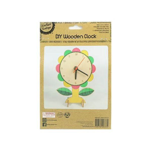 DIY Wood Clock Mechanism Flower - 12.5cm x 16.5cm