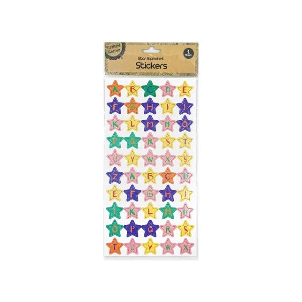50 Pack Star Alphabet Stickers - 13.9cm x 26.9cm