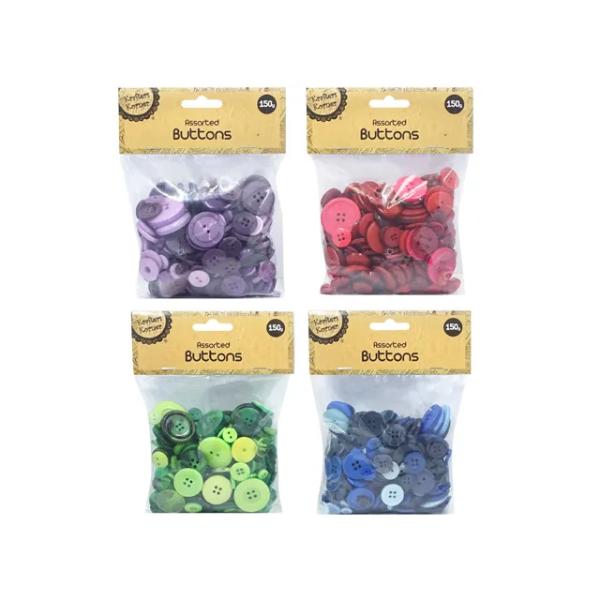 Assorted Craft Buttons - 150g