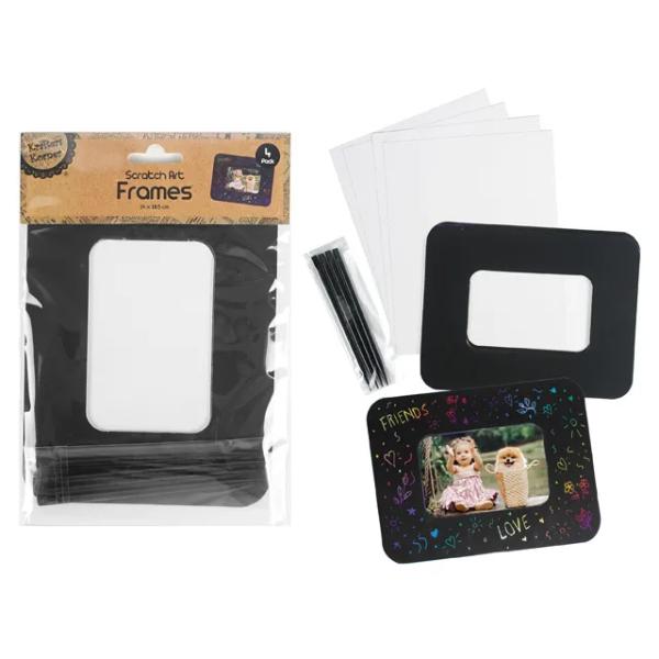 4 Pack Scratch Art Frame - 14cm x 18.5cm