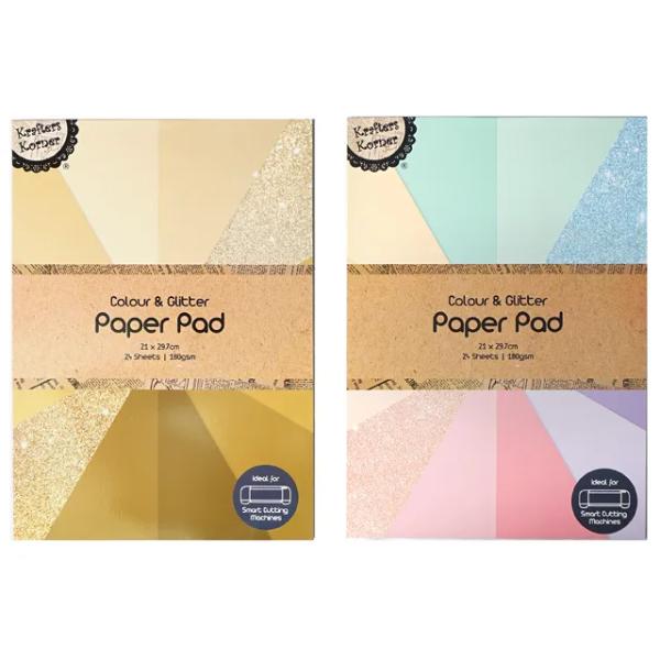 A4 Colour & Glitter Card Pad - 180gsm