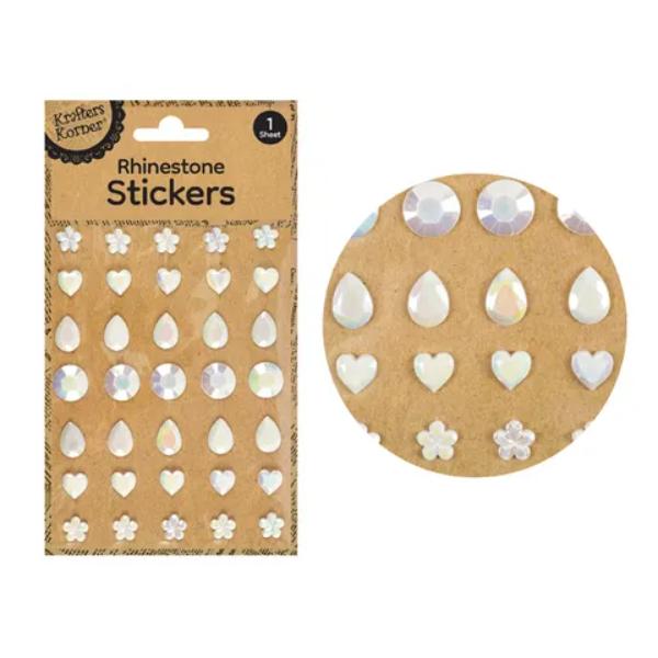 Adhesive Rhinestone Shapes - 1 Sheet