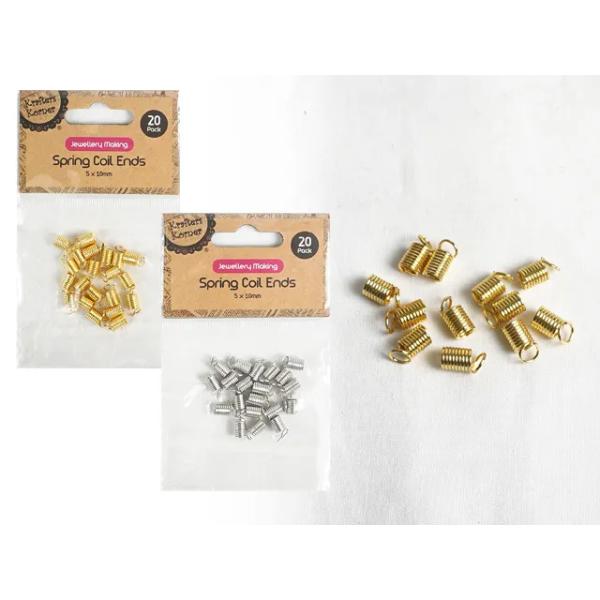 20 Pack Spring Coil Cord End Fastener - 0.5cm x 1cm