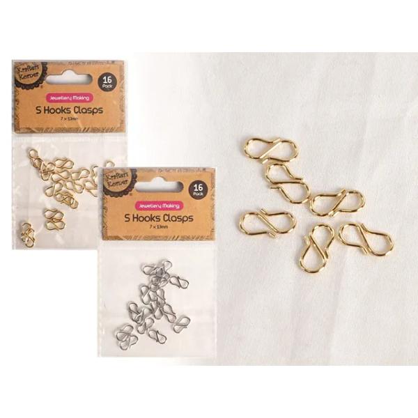 16 Pack S Hook Clasps - 7cm x 13cm