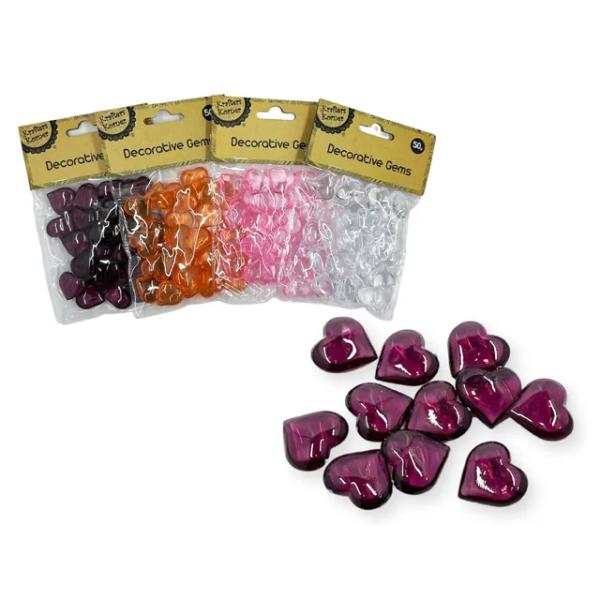 Decorative Heart Gems - 50g