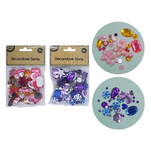 Assorted Decorative Gems - 50g