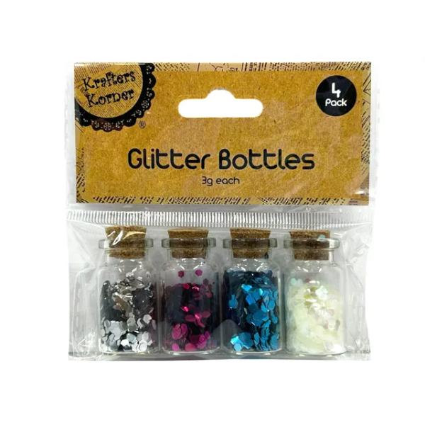 4 Pack 3G Glitter In A Bottle - 4cm x 2cm