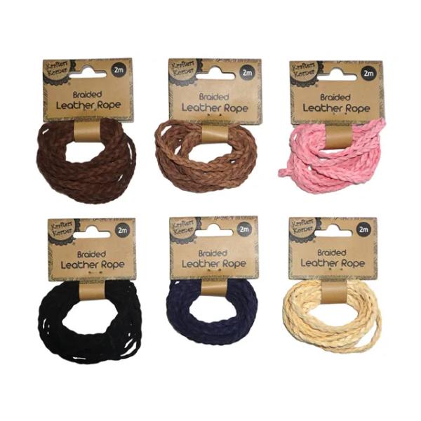 Braided Leather Rope - 200cm