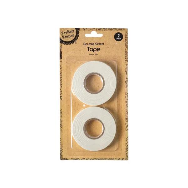 2 Pack Double Sided Tape - 0.9cm x 20m