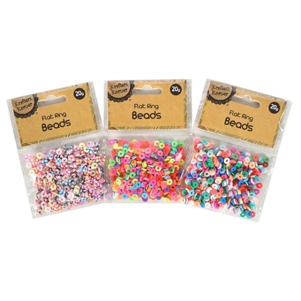 Flat Ring Hobby Beads - 20g