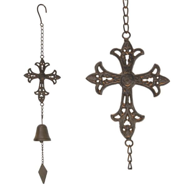 Cast Iron Cross With Bell - 60cm