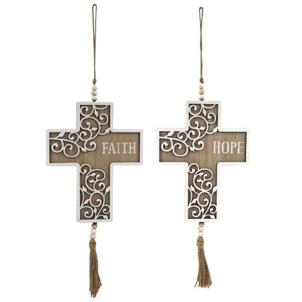 Faith Or Hope Hanging Cross - 45cm