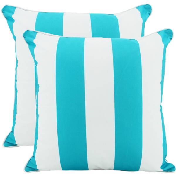 Aqua Stripe Outdoor Cushion - 50cm x 50cm