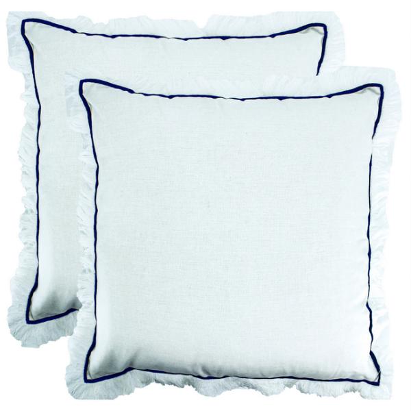 White Finagle Linen Cushion - 50cm x 50cm