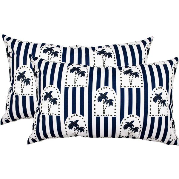 Navy Haven Outdoor Cushion - 30x50cm