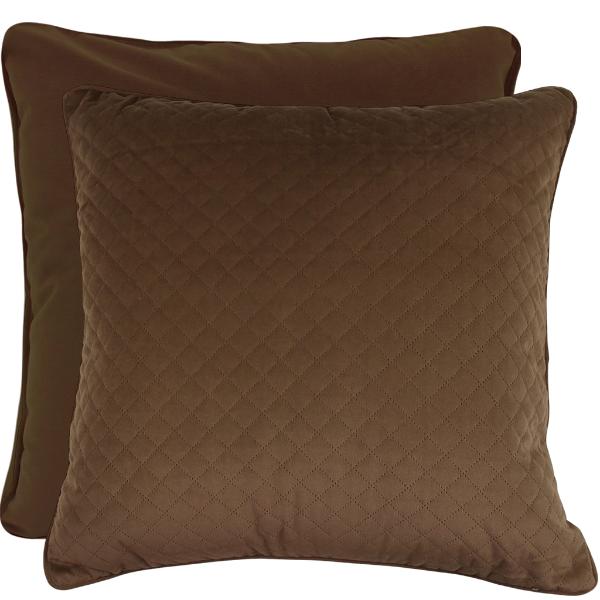 Mocha Diamond Velvet Cushion - 50x50cm