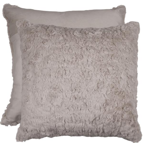 Beige Fluffy Cushion - 50x50cm