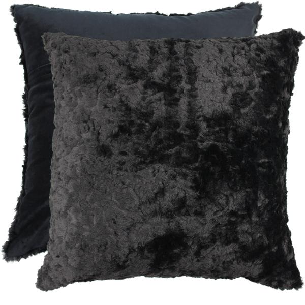 Black Fluffy Cushion - 50x50cm