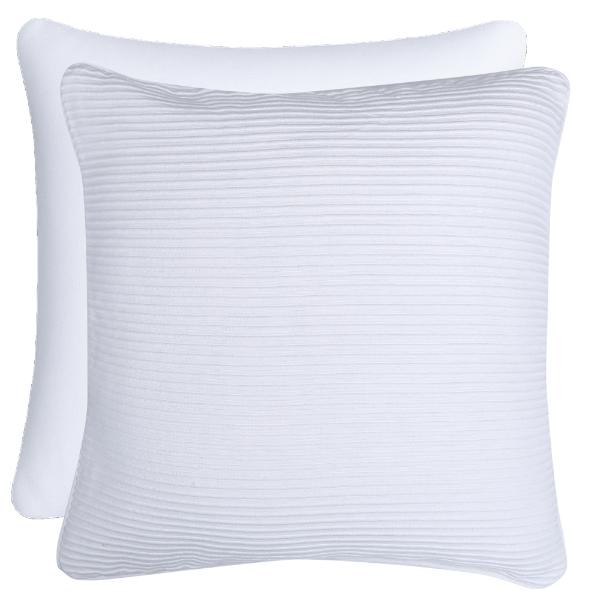 White Ribbed Eco Cushion - 50x50cm