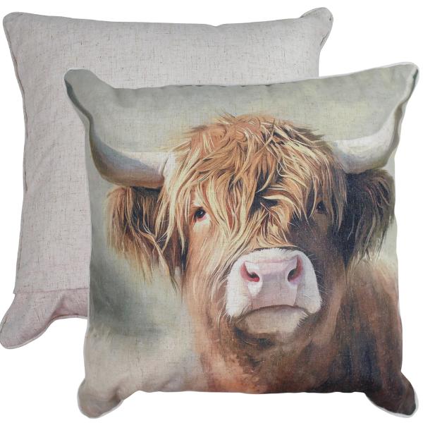 Horn To Be Wild Linen Cushion - 50x50cm