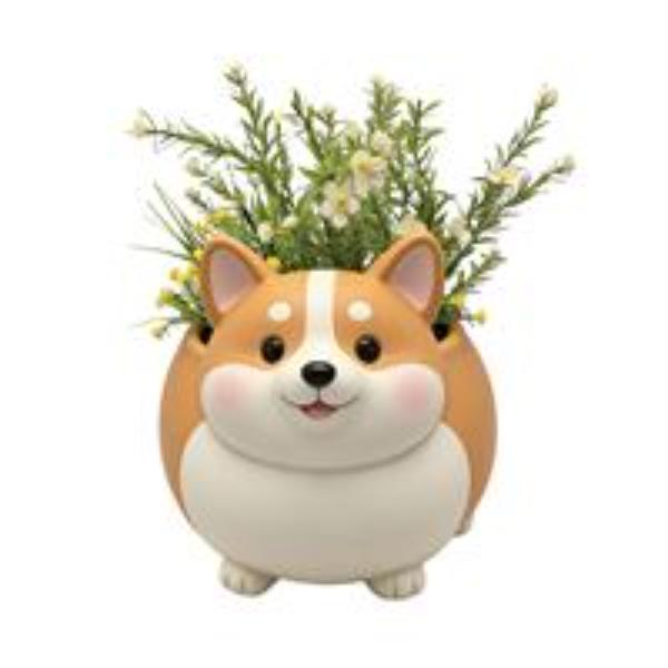 Resin Corgi Planter - 32x26cm