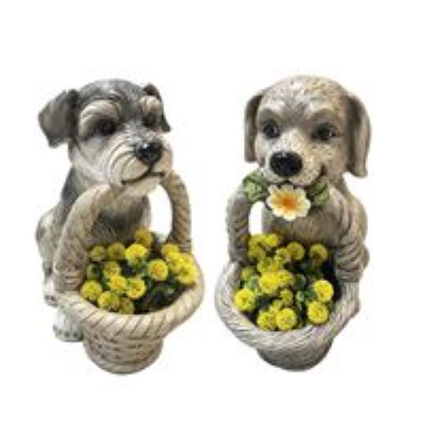 Resin Dog Planter - 37x39cm