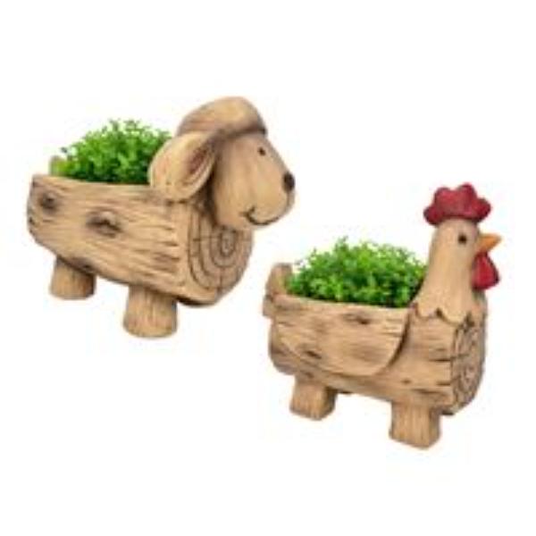 Resin Rooster Or Sheep Planter