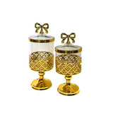 Load image into Gallery viewer, Acrylic Canister With Gold Bow - 26x10cm
