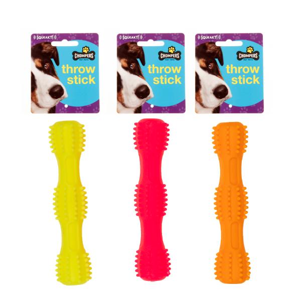 Squeaky Throw Stick Dog Toy - 17cm