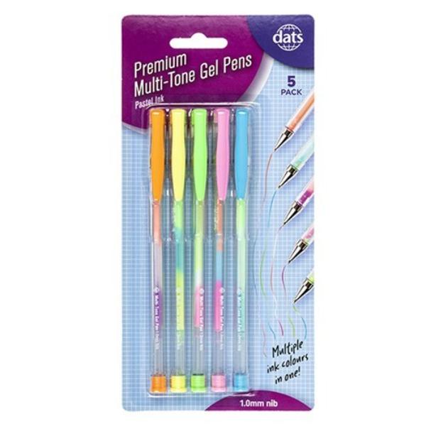 5 Pack Premium Multi Tone Pastel Gel Pens