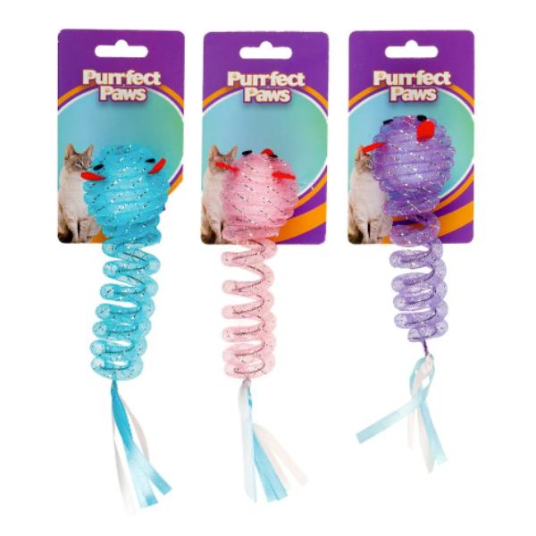 Spring Cat Toy With Tails
