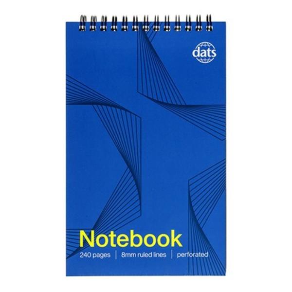 Blue Basic Card Cover Ruled Notebook - 240 Pages