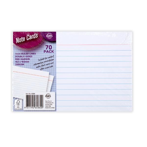 70 Pack White Double Sided 200gsm Note Cards