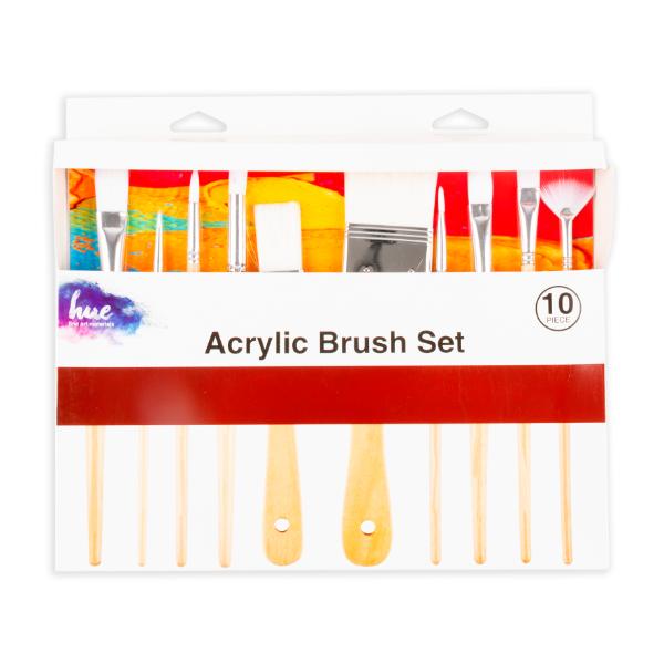 10 Pack Acrylic Brush Set