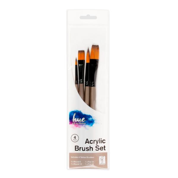 4 Pack Acrylic Paint Brush Set