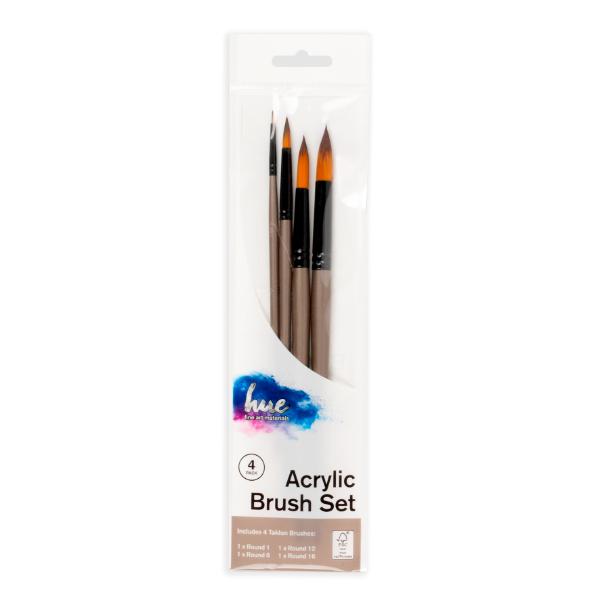 4 Pack Acrylic Brush Set